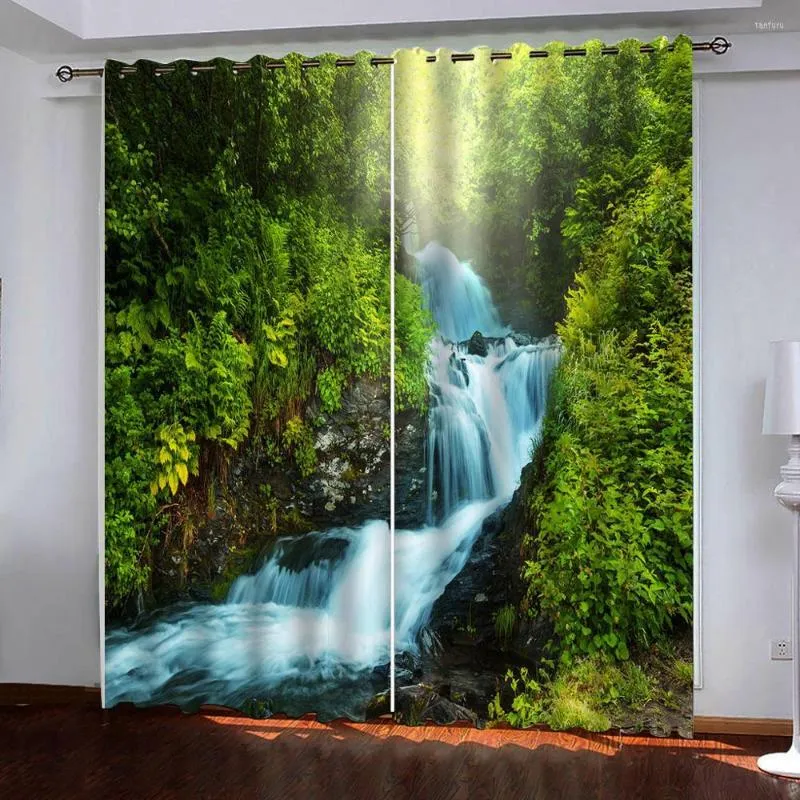 Rideau personnalisé 3D rideaux occultants pour salon chambre cuisine montagne cascade paysage décoration de la maison
