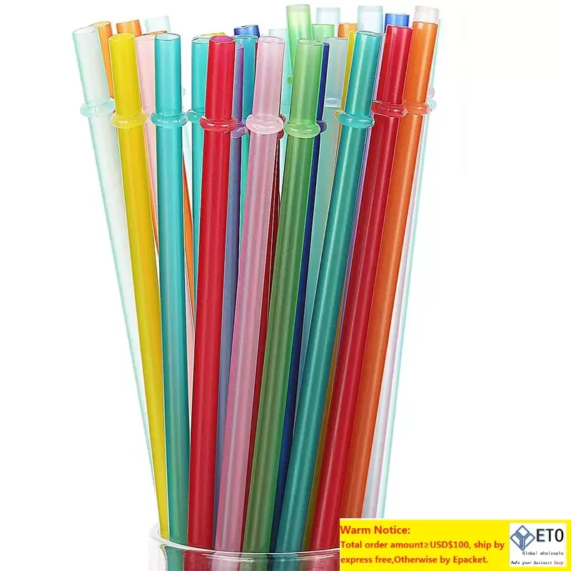 Pailles en plastique réutilisables pour gobelet PP plastique boisson paille pouces écologique gobelets fournitures extra longue fête flexible