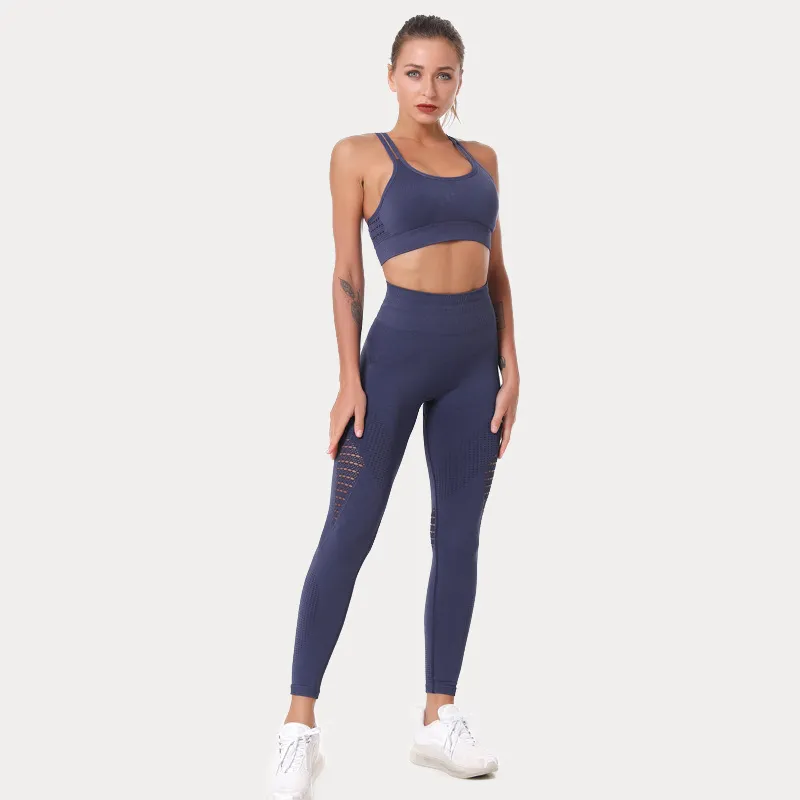 Kvinnor leggings passar yoga kläder byxor netto hål designer sling två stycken träning #yh58 hög midja skinkel lyft elastisk kraft sport slitage