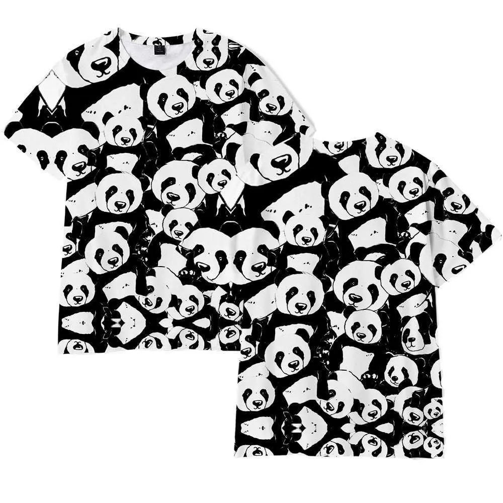 T-shirts voor heren nieuwe panda 3d print t-shirts schattig dier streetwear mannen dames mode extra grote t shirt harajuku kinderen tees tops boy girl kleding t230103