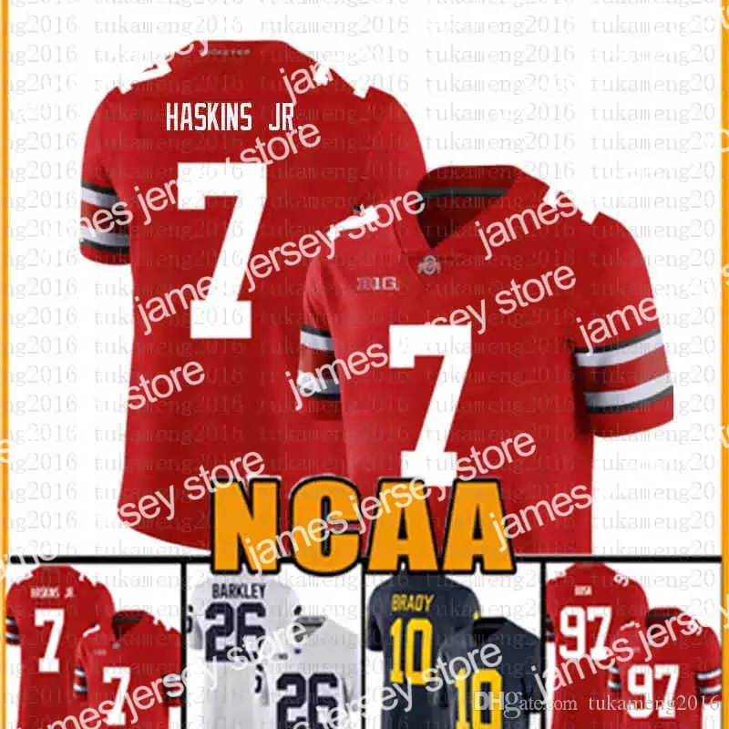 Futbol Formaları NCAA Ohio State Buckeyes 97 Nick Bosa 7 Dwayne Haskins Jr Amerikan Futbol Forması 13 Tua Tagovailoa Tom Brady Saquon Barkley Cesrtry