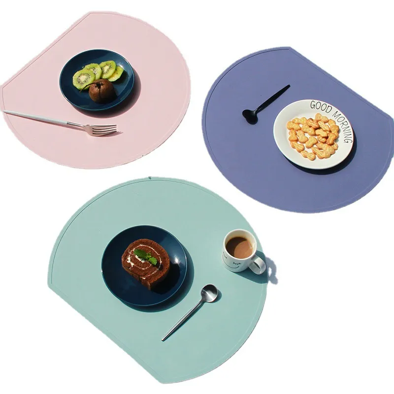 Thick Silicone Placemats Washable Place Mats for Dining Table Non-Slip Mats Heat-Resistant Placemat