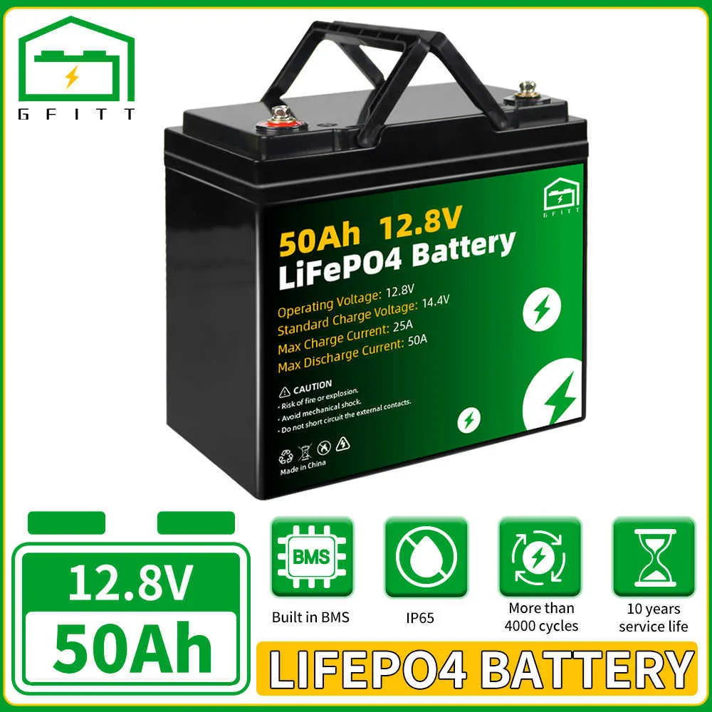Lifepo4 Battery 12V 24V 50AH 100AH 200AH Pack Lithium Iron Phosphate Battery Built-in BMS For Solar Motorcycle Electric Vehicle