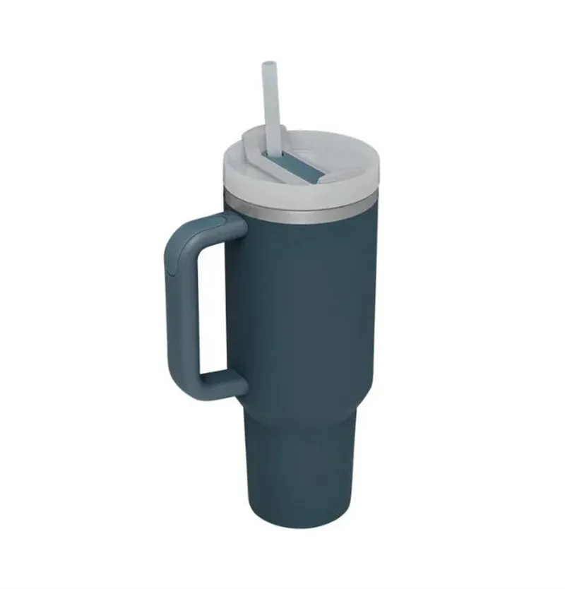 Gobelet Isotherme Café Glacé 710ml – Double Paroi – Avec Pailles Réutilisables – Blanc