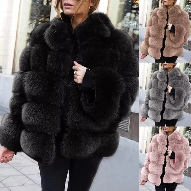 Women's Fur IN 2023 Style Faux Coat Jacket Female Winter Warm Leather High Quality Vest Plus Size 4XL