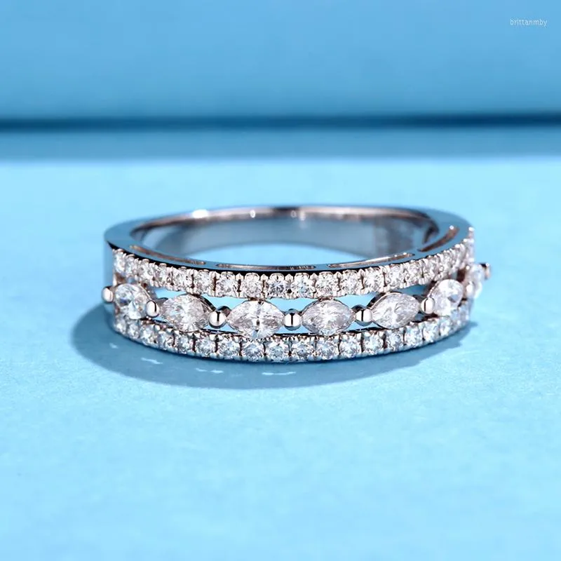 Обручальные кольца Сверкающий хрустальный маркиза кубический цирконий кольцо изящное серебряное цвет для женщин Коктейль -вечеринка обручальные украшения