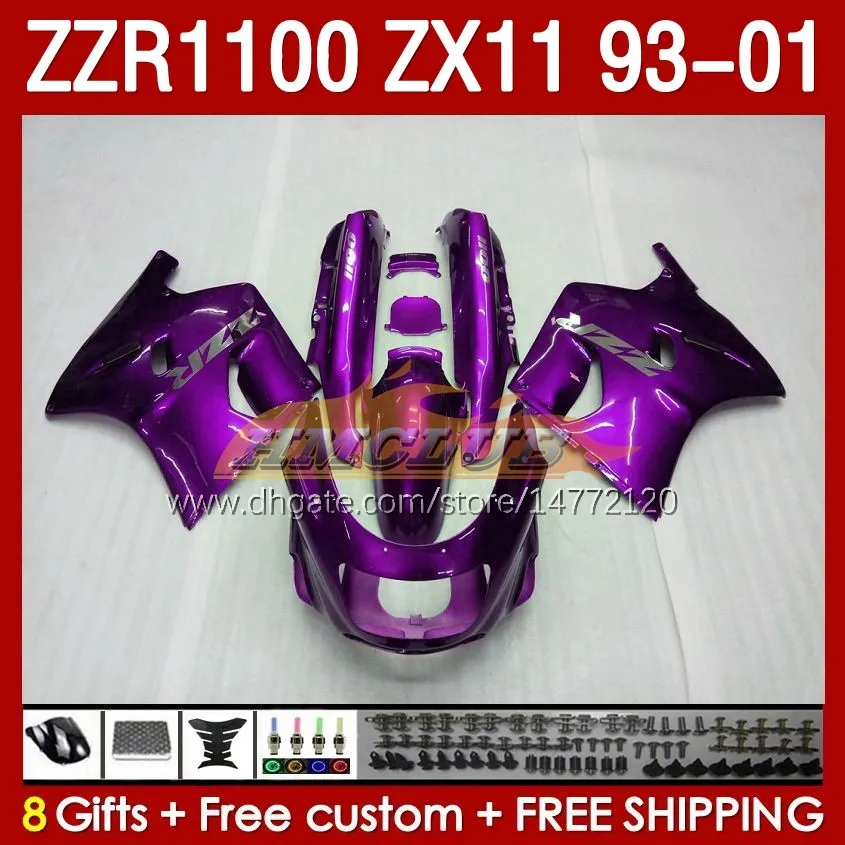 Body For KAWASAKI Metal purple NINJA ZX-11 R ZX-11R 93 01 ZZR1100 1993 1994 1995 1996 1997 165No.140 ZZR-1100 ZX 11 R 11R ZX11 R ZZR 1100 CC ZX11R 1998 1999 2000 2001 Fairing