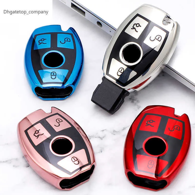 Soft TPU Car Remote Key Case Cover Fob For Mercedes Benz A B G R Class GLA GLK W176 W204 W251 W463 Accessories key chains