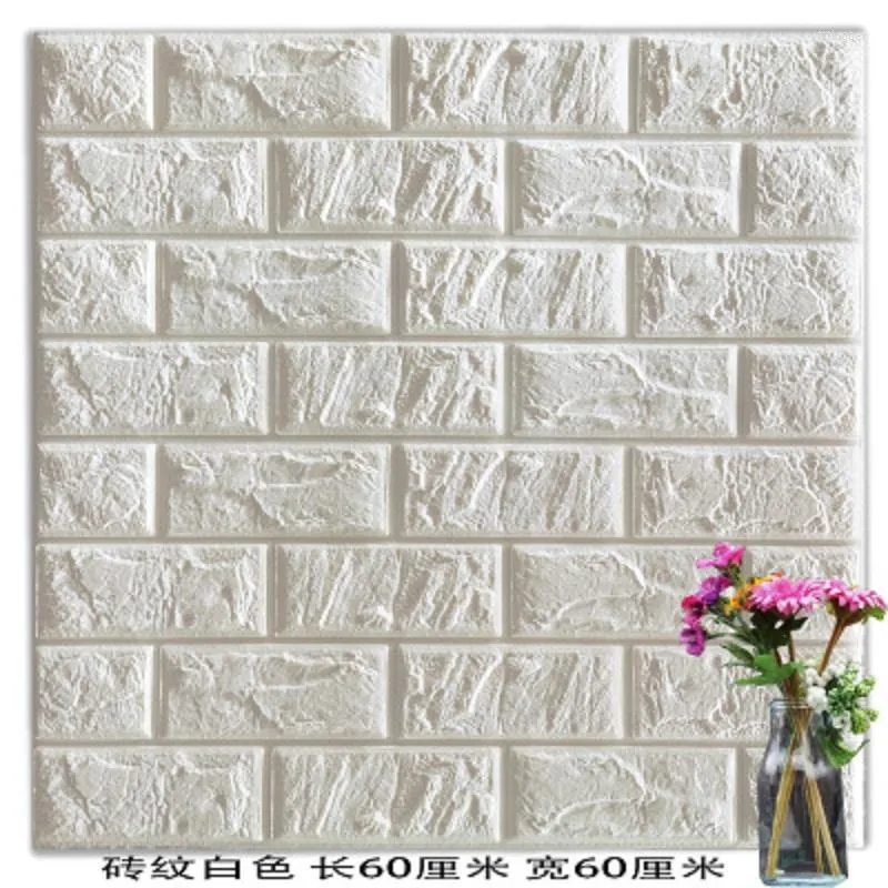 Adesivos de parede 10pcs 3d tijolo papel de parede coberta à prova d'água para crianças sala de estar DIY Background Home Decor