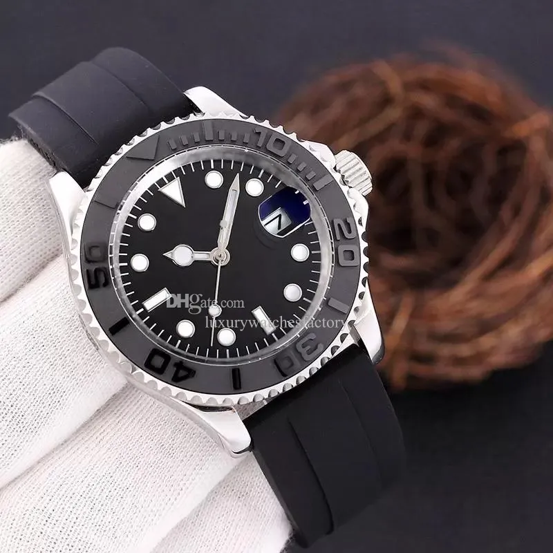 Homens de Mens relógios mecânicos Relógios auto-enrolados Dial de anel de 40 mm 904L Aço inoxidável Strap Moda Montre De Luxe