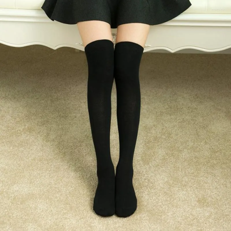 Calze da donna moda sexy media nere bianche da donna lunghe sopra il ginocchio alte fino alla coscia le calze da donna calde