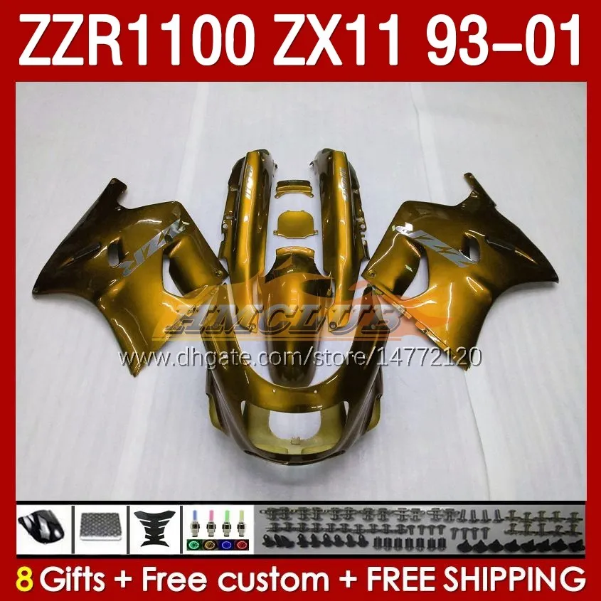 Body for Kawasaki Ninja ZX-11 R Metal Golden ZX-11R 93 01 ZZR1100 1993 1994 1995 1996 1997 165NO.143 ZZR-1100 ZX 11 R 11R ZX11 R ZZR 1100 CC ZX11R 1998 1999 1999 2000 2000 2000 2000 2000 2001 Fairing