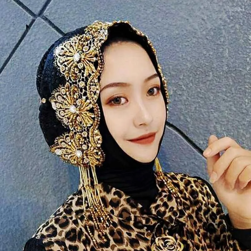 Roupas étnicas h9ed hijab hijab fashion headwrap renda maconha chapé de turbante chapéu de cabeça muçulmana