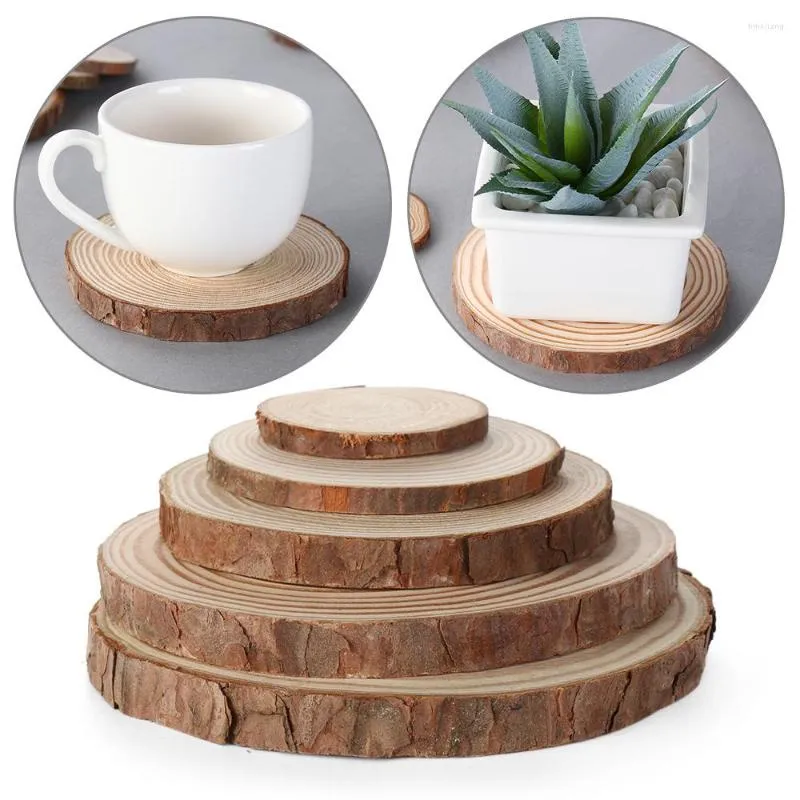 Table Mats 1PC Natural Wood Round Coasters Wooden Mug Mat Decoration Cup Pad Tea Coffee Holder Household Kitchen DIY Accessaries