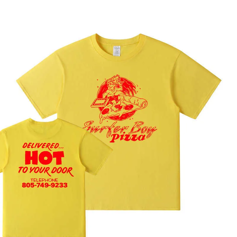 Męskie koszulki Surfer Boy Pizza T-shirty Stranger Things Pizza Team Argyle Tabryki dla kobiet dla kobiet bawełniane tee tee harajuku streetwear t230103