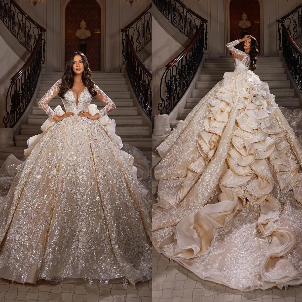 Cascading gown sale