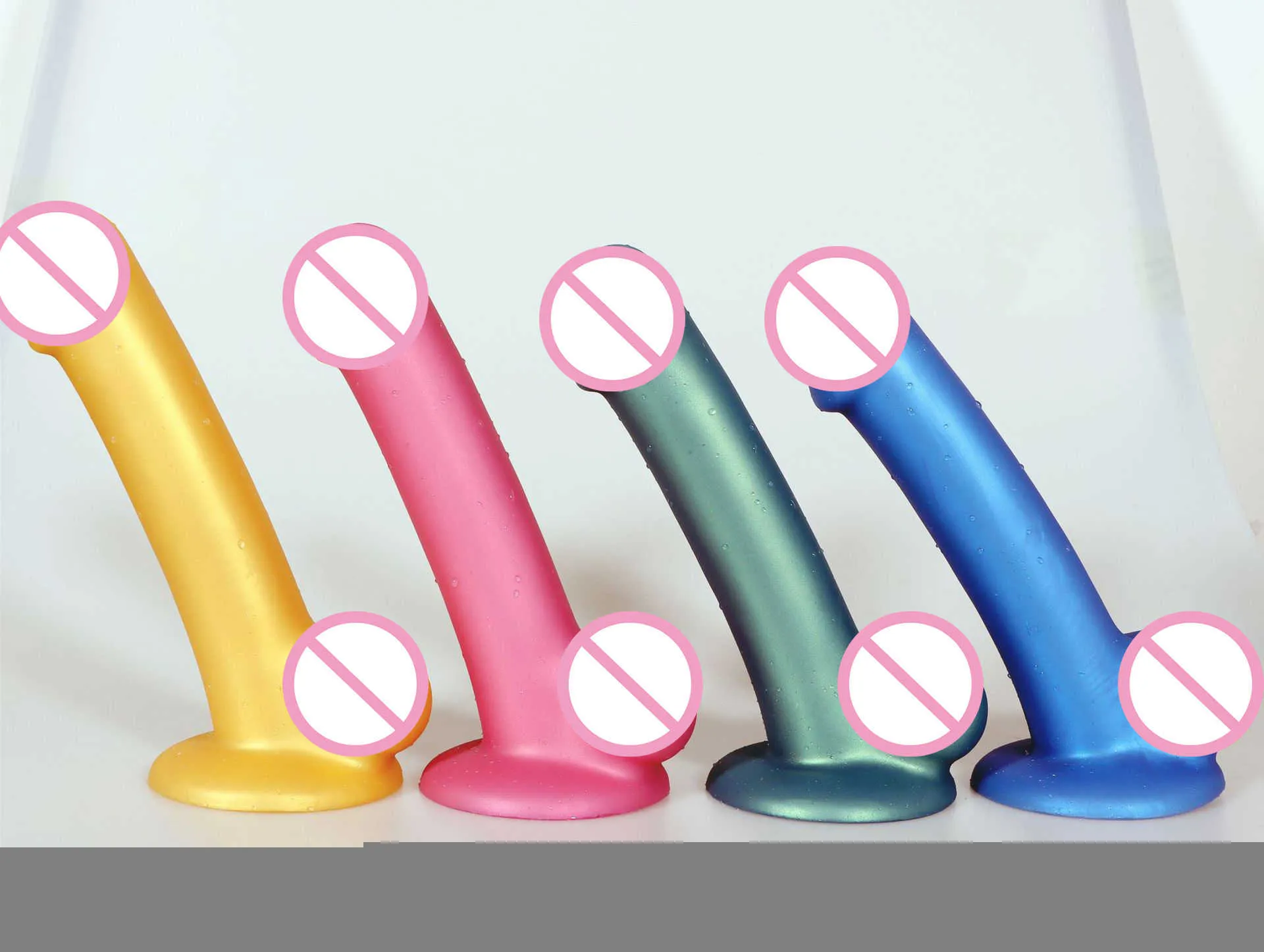 Schoonheidsartikelen Nieuwe metalen vloeibare siliconen simulatie dildos achtertuin zachte anale plug voor mannen en vrouwen volwassen sexy speelgoed