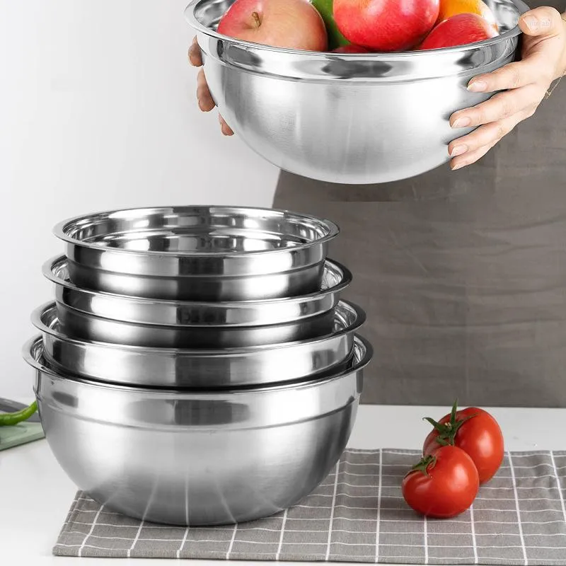 Bowls Stainless Steel Mixing Non-Slip Nesting Whisking Set For Salad Cooking Baking Kitchen Storage Soup Bowl