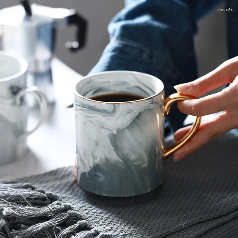 Muggar europeisk stil kreativ marmor korn phnom penh kaffe porslin frukost mjölk kopp kontor tecup drinkware för gåvor