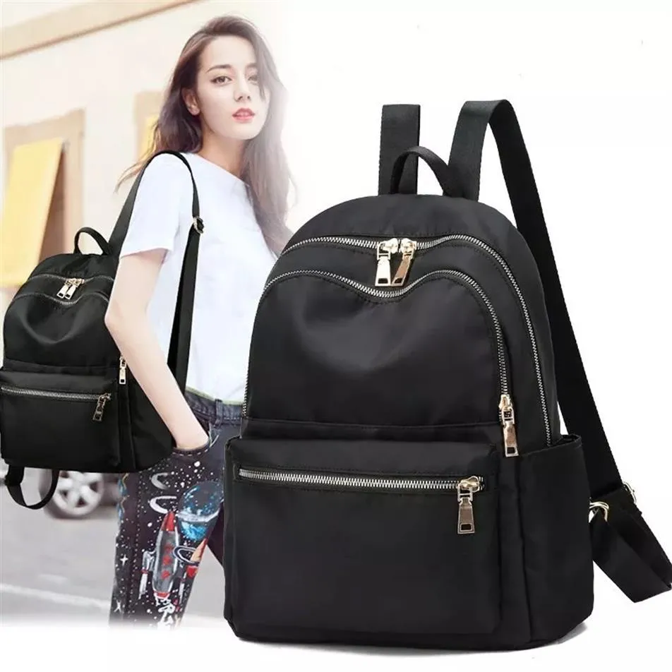 HBP Package Is Natural Capacity Women Style School Bags for Teenage Girls Leisure Ladies Soft Satchel Unisex Canvas Black Backpack2831