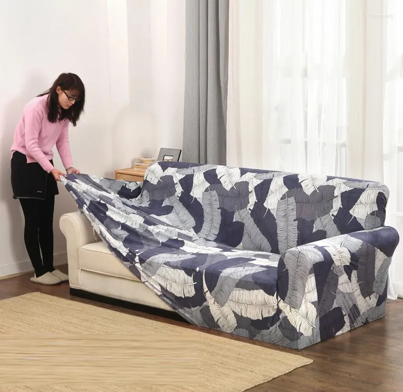 Stol täcker slipcovers soffa tight wrap all-inclusive slip-resistent sektion elastisk full täckning/handduk singel/två/tre/fyra-sitsig62