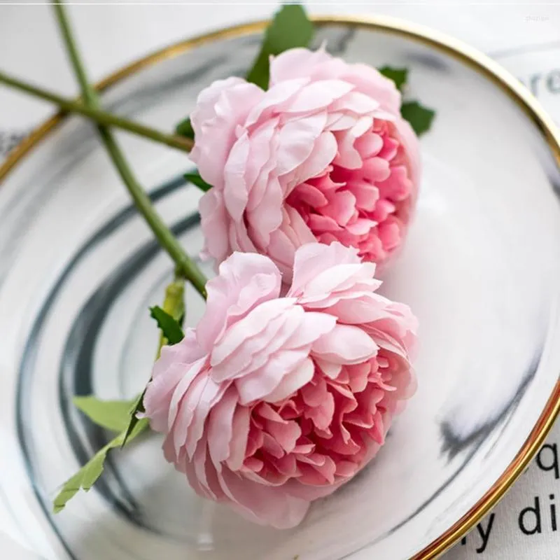 Decorative Flowers 1Pc Vintage Artificial Peony Cloth Fake Faux Stems For Home Party Wedding Decoration