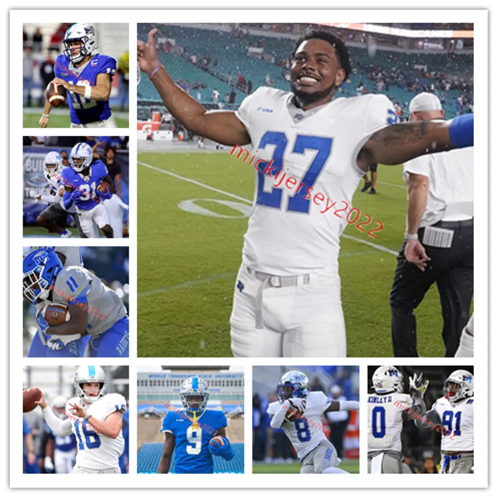 Middle Tennessee Blue Raiders Football Jersey Custom Stitched DJ England Chisolm AJ Toney Vincent Dinkins Conner Griffin Marley Cook MTSU Jerseys Mens