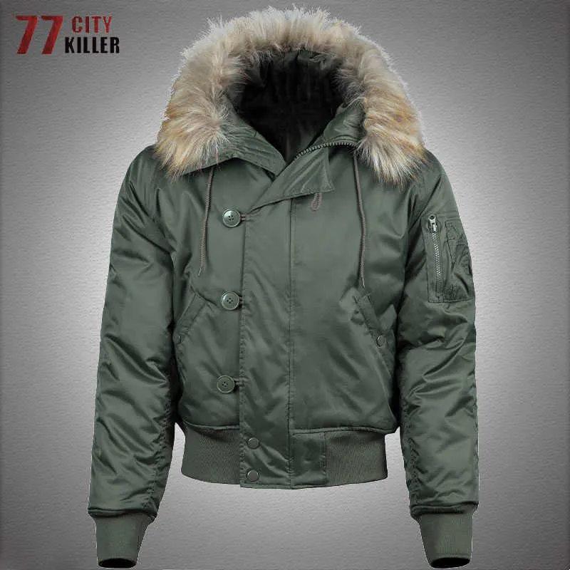 Наружные куртки с капюшонами военные тактические парки Мужчины Зимние толстые меховые воротнички.