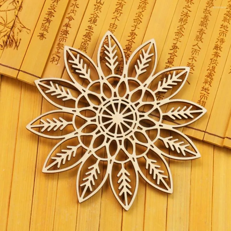 Sacchetti per gioielli Foglia di piuma retrò Fiore appeso in legno Tavola di legno Decorazioni per la casa Acchiappasogni Ornamento da parete per meditazione yoga Artigianato d'arte