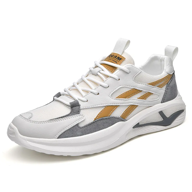 Scarpe da corsa bianco Nero giallo Traspirante Moda maglia da jogging all'aperto Morbide scarpe da ginnastica sportive con lacci Scarpa casual classica Scarpe da ginnastica da uomo