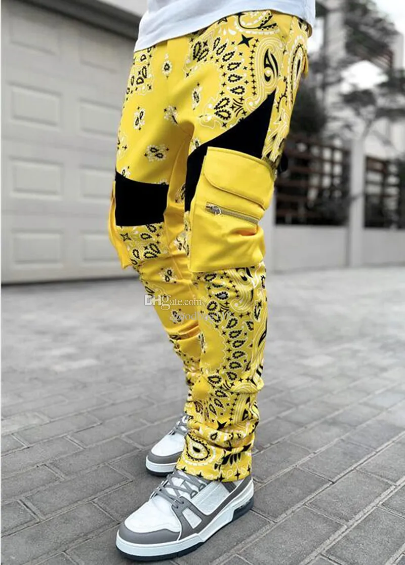 DHgate.com:Mens High Street Designer Cargo Pants, Multi-pocket Elastic  Waist Drawstring Streetwear Hip Hop Sweatpants, Fashion Joggers, Haruku  Casual Trousers:Apparel