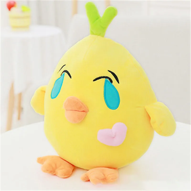 25cm Little Yellow Chicken Plush Toy Stuffed Standing Chicken Doll Cute Chick Sofa Cushion Plushie Pillow for Kids Birthday Gift