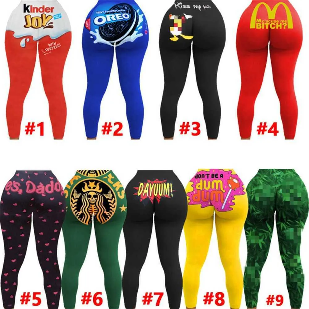 Femmes Leggings Candy Couleur Crayon Pantalon Sexy Designer Slim Lettres Motif Imprimé Yoga Pantalon Dames Mode Pantalon Serré 2023