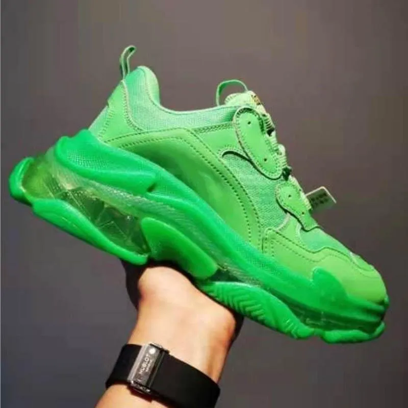 Balenciaga triple s neon green foie on feet
