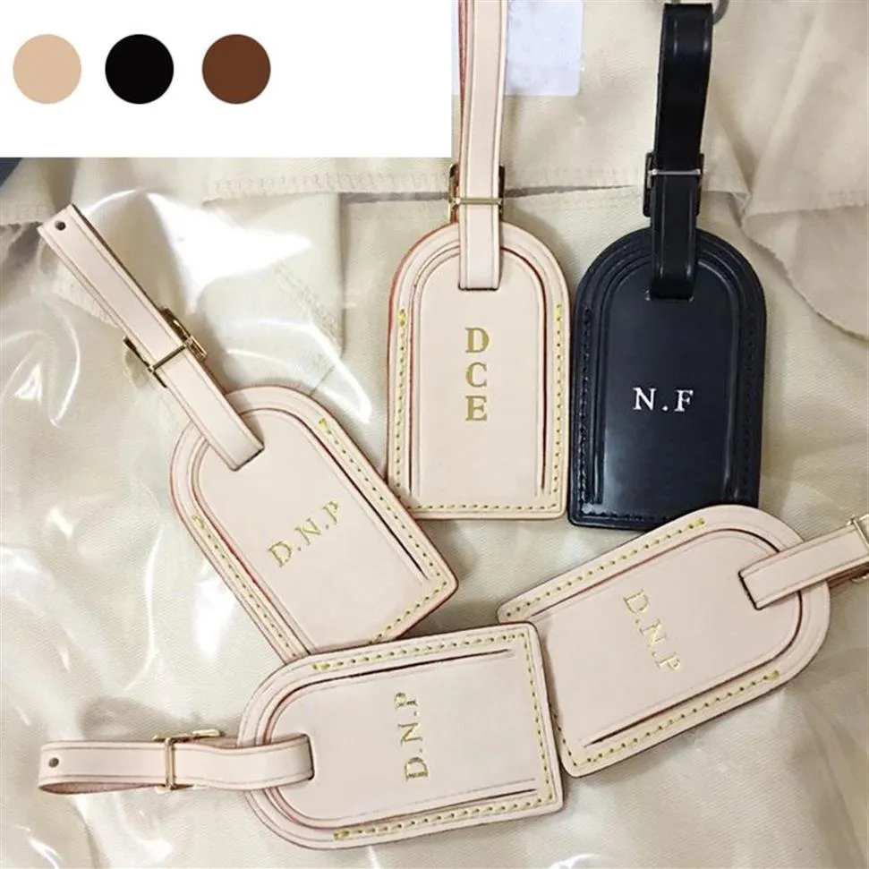 Excellent Quality kee pall luggage bag tag Classical Real Leather Personalized custom stamp travel bags label stamping ini280B