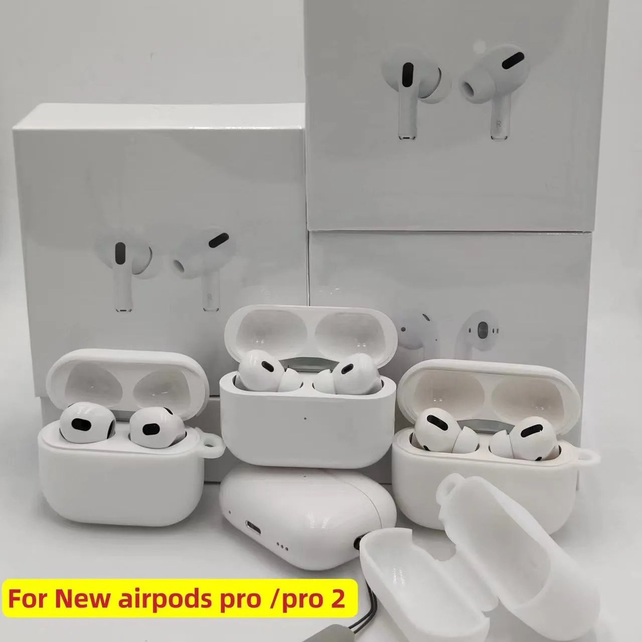 Per Apple AirPods Pro 2 Accessori per cuffie per cuffie AirPod 3 PRO 2a generazione Accessori per cuffie Solid TPU Protettivo Coperchio di ricarica wireless di ricarica wireless Case