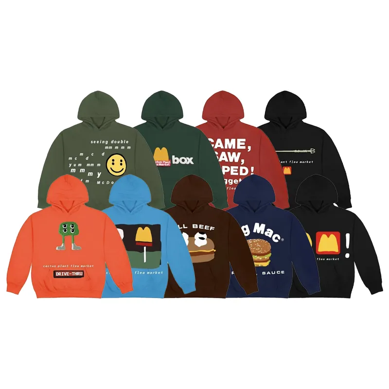 Luxury Mens Hoodie Sweatshirts Designer Kanyes Classic Wests Cpfm McDonalds Hoodies Name Peace Printed Men Womens Yzys Pullover Sweater Hooded