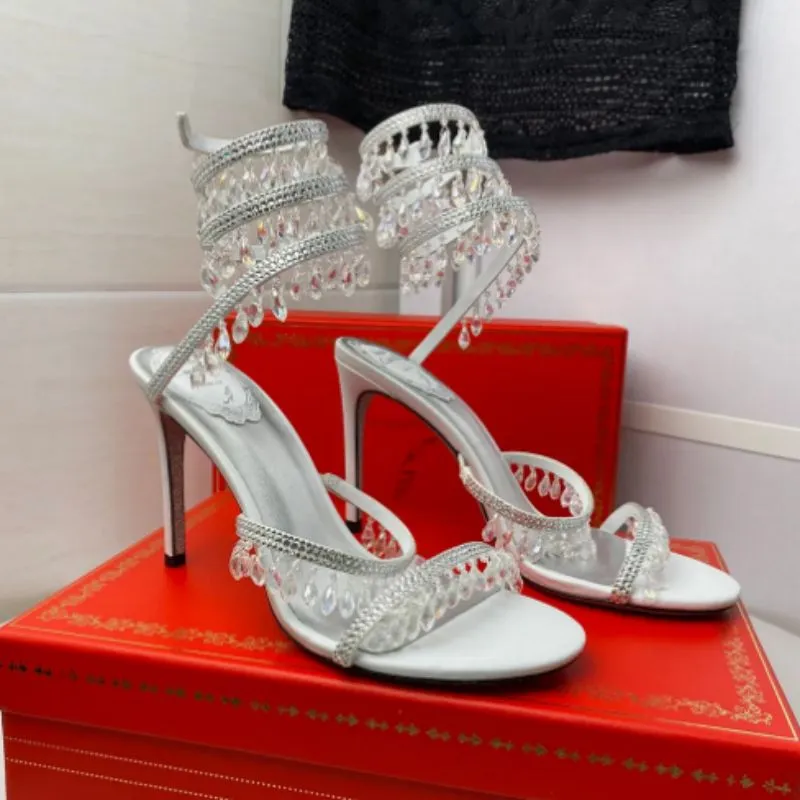 Crystal block heel sandals with shimmering accents sales
