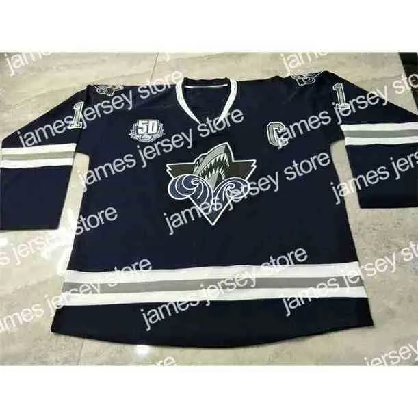 College hockey draagt ​​THR Men Vintage Chl Rimouski Oceanic 11 Alexis Lafreniere Frederik Gauthier met 50e verjaardag Patch Hockey Jersey Custom Elke naam of