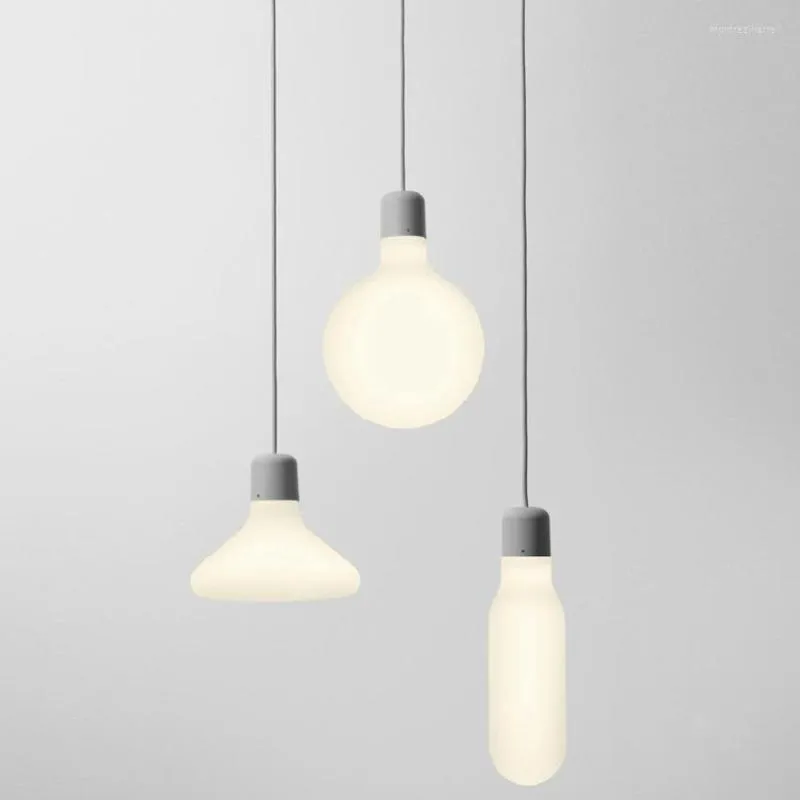 Pendelleuchten LukLoy Moderne minimalistische milchweiße Lichtlampe für Bar Café Wohnzimmer Loft Beleuchtungskörper