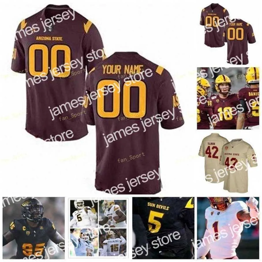 الكلية الأمريكية لكرة القدم WER Thr NCAA College Jerseys Arizona State Sun Devils 8 Merlin Robertson 22 Caleb McCullough 24 Chase Lucas 25 Michael Turk Custom Footbal