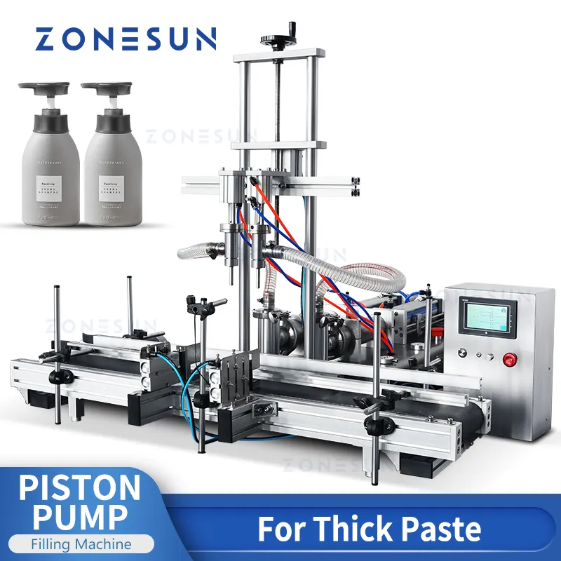 ZONESUN Automatic Shampoo Filling Machine Honey Liquid Bottle Beauty Cream Cosmetic Paste Pneumatic Cylinder ZS-DTYT2