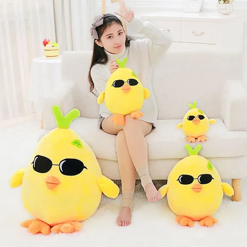 25cm Little Yellow Chicken Plush Toy Stuffed Standing Chicken Doll Cute Chick Sofa Cushion Plushie Pillow for Kids Birthday Gifts