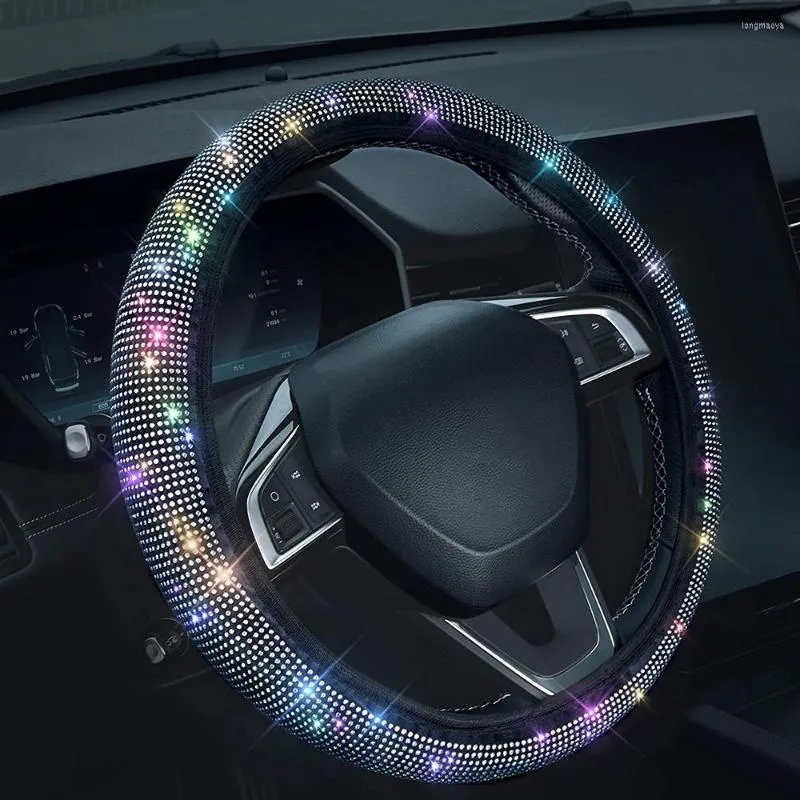 El volante cubre la cubierta del automóvil con Crystal Diamond SPUV SUV Protector Vehicle Decoración de autos de carbono Fibra