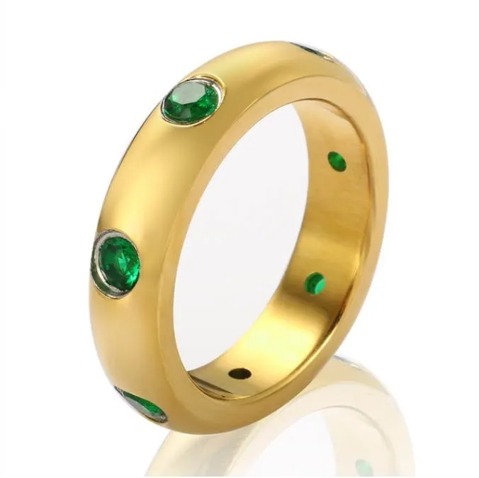 Блестящий вращающийся круг CZ Crystal циркон кольцо из нержавеющей стали кольцо для женщин обручальное подарки кольцо украшения