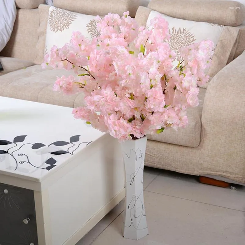 Decorative Flowers 2pcs Artificial Cherry Blossom Branch Fake For Wedding Party Decorations Home Decor