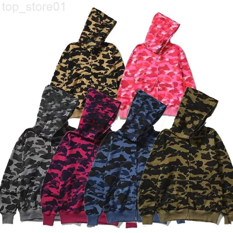 2023 Herren Damen Designer Camouflage Hoodies Mode Pa Printing Ape WGM Hoodie Paris Cardigan Classic Winter Plüsch Mantel Pullover 001