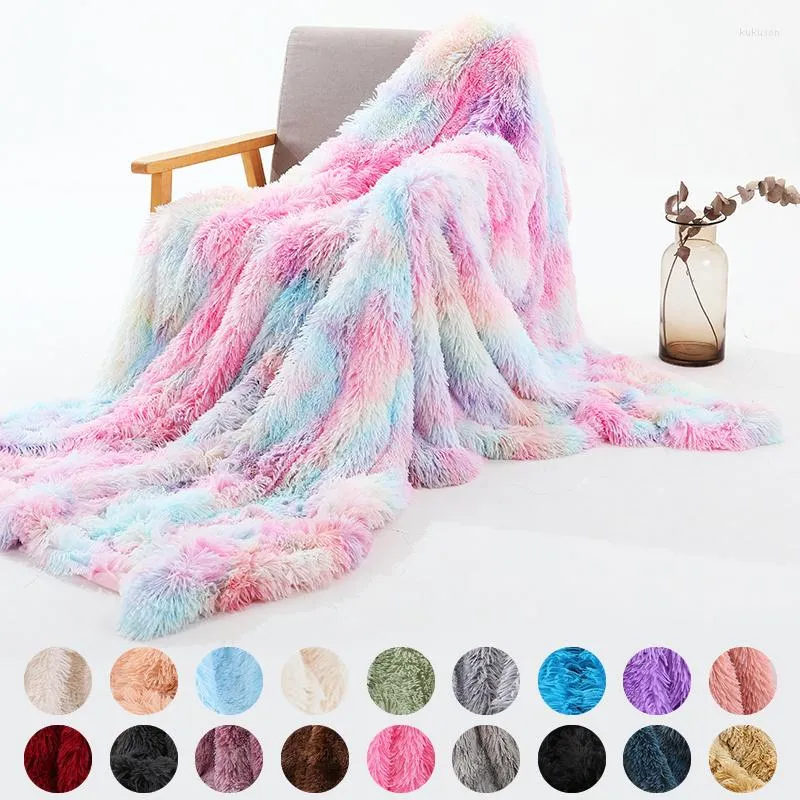 Blankets XC USHIO Super Soft Long Faux Fur Coral Fleece Blanket Warm Elegant Cozy With Fluffy Sherpa Throw Bed Sofa Gift