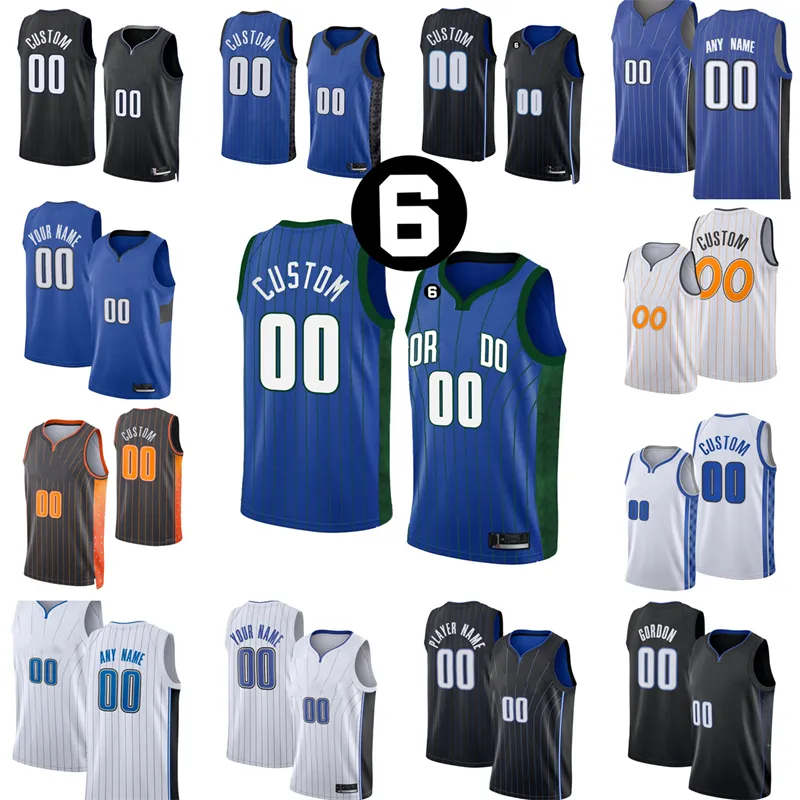 Custom 2022-23 New Printed Basketball Jerseys 50 Cole 1 Jonathan 5 Paolo Anthony Banchero Isaac 20 Markelle Fultz 31 Terrence Ross 4 Jalen Suggs 11 Mo Bamba 6 patch