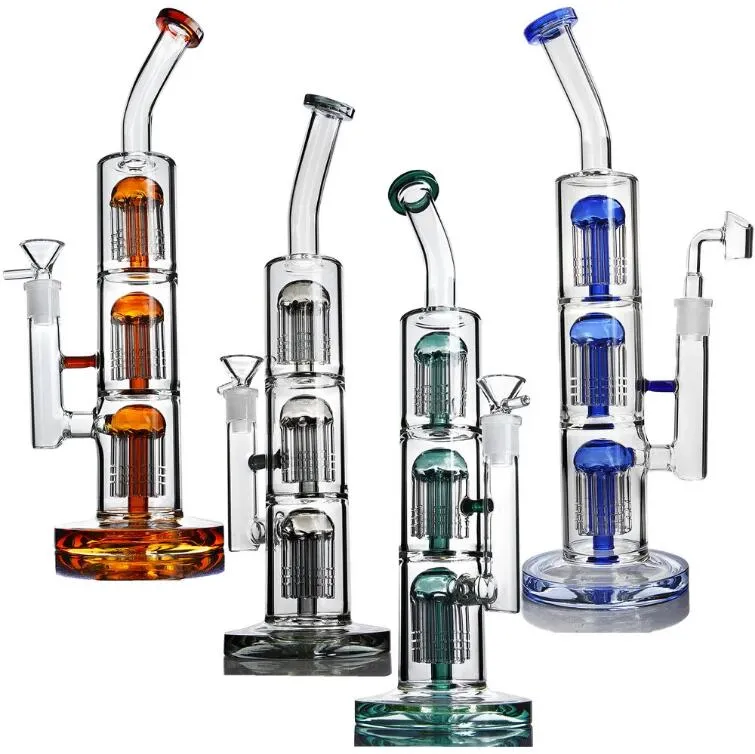 Percolator Water Pipe Hookahs Smoking Accessories Glass Bongs Bubbler heady Dab Rigs Unique Bong with 14mm joint